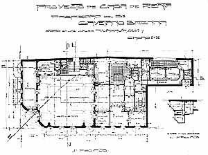 Planta, Piso térreo – Salão das Senhoras, projeto do arquiteto Gianotti, ano 1914