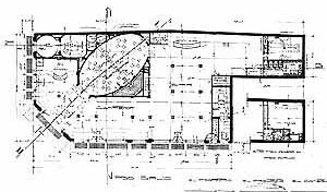 Planta, Primeiro Piso – Salão Versalles e o Grande Salão Moinho, projeto do arquiteto Gianotti, ano 1914