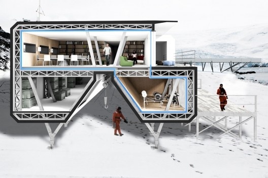 Estação Antártica Comandante Ferraz, 2º lugar no concurso. Escritório Triptyque