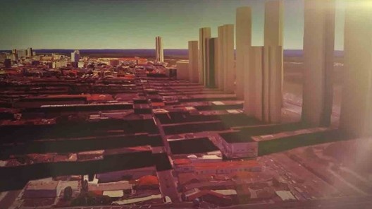 Projeto urbano de desenvolvimento de Estelita, com torres de alto padrão junto ao mar<br />Foto divulgação  [vídeo “Recife, cidade roubada”]