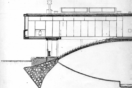 Sección parcial de la casa [Revista Nuestra Arquitectura N8, agosto 1947]