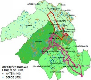 Operações Urbanas Consorciadas Faria Lima e Água Espraiada Lançamentos imobiliários antes e depois de 1995 [Embraesp]