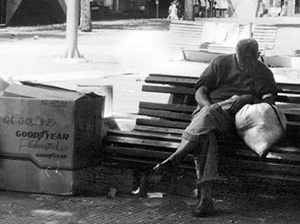 Moradores de rua no centro de São Paulo<br />Foto Andréa Ramos Rosa 