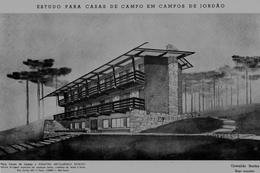 Quarto estudo para casa de campo em Campos do Jordão (pensão)<br />Imagem divulgação  [<i>Acrópole</i>, mai. 1944, p. 25]