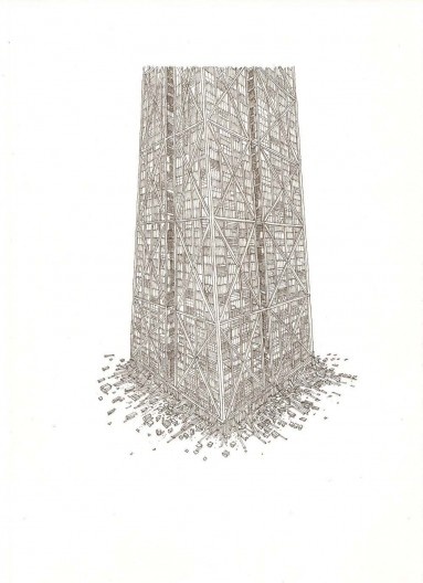 Ilustração do livro "O Condomínio Absoluto" de Carlos Teixeira e Vasco Mourão, editora C/Arte, 2009<br />Desenho Vasco Mourão 