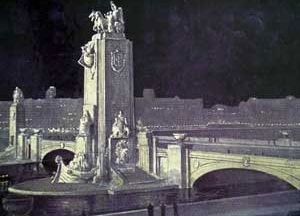 Ponte Grande. Aquarela de Prestes Maia [TOLEDO, Benedito L. de. Prestes Maia e as origens do urbanismo moderno em São Paulo]