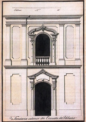 Fig. 6 – Fachada da Capela do Palácio dos Governadores [MEIRA FILHO, Augusto. O bi-secular Palácio de Landi. Belém: Grafisa, 1973, p. 49]