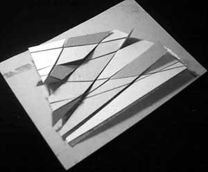 Maquete de Estudo de Kelly Cristina Damasceno Reis. Uma experiência de projeto com ênfase na modelagem manual. TFG apresentado à Faculdade de Arquitetura e Urbanismo do Centro Universitário Moura Lacerda em Ribeirão Preto, 2004