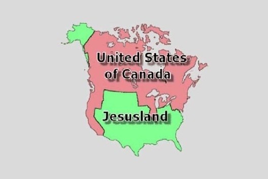 A América dividida: estados democratas se unem ao liberal Canadá contra a América conservadora-cristã [Magazine, Neo-Secessionism, The New York Times, 12 ago. 2004]