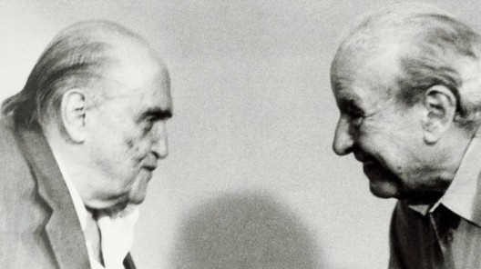 Arquitetos Oscar Niemeyer e Sérgio Bernardes<br />Foto divulgação  [documentário <i>Bernardes</i>]