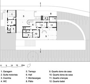 Planta pavimento superior<br />Desenho da autora 