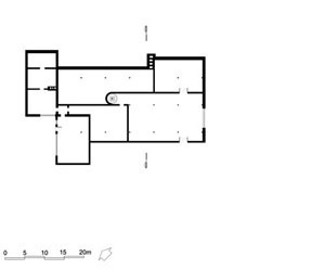Planta do pavimento semi-enterrado<br />Desenho da autora 
