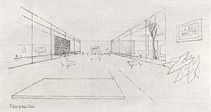 Perspectiva interna do living. Residência número “2”, Eduardo Corona. Acrópole nº 210, 1956