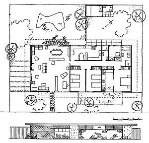 Estudo para residência unifamiliar, Eduardo Corona, 1959. Acrópole