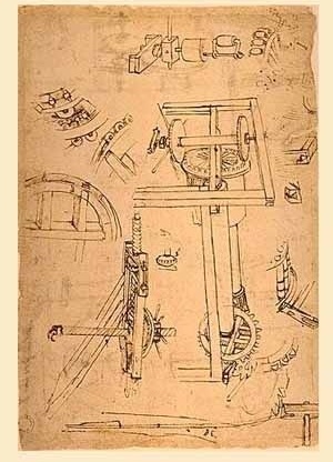 Desenho de maquinário, de Brunelleschi