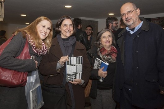 Olivia Bartolomei, Marta Bogéa, Eneida de Almeida e Abilio Guerra, festa de lançamento do livro “Abrahão Sanovicz, arquiteto”, IAB/SP, 22 ago. 2017<br />Foto Fabia Mercadante 
