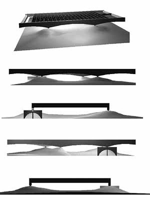 Perspectiva e elevações [Modelo eletrônico por David Sperling e Daniel Argoud]