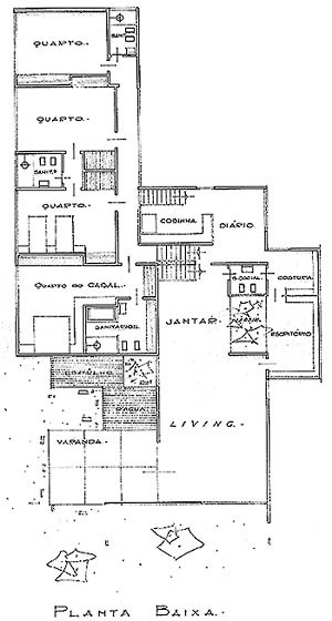 Residência 3, Engº Arquiteto Camilo Porto de Oliveira, Belém, década de 60. Planta baixa