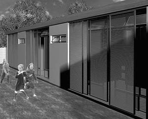Perspectiva externa. Residência número “2”, Eduardo Corona. Acrópole nº 210, 1956