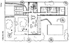 Planta baixa. Residência número “2”, Eduardo Corona. Acrópole nº 210, 1956