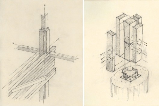 Residência Pio IX, detalhe construtivo, São Paulo SP Brasil, 1999. Arquitetos Marcelo e Marta Aflalo<br />Elaboração Marcelo Aflalo 