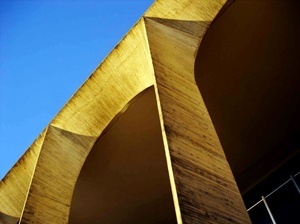 Textura e solução do concreto aparente do Palácio do Itamaraty<br />Foto Eduardo Rossetti, 2008 