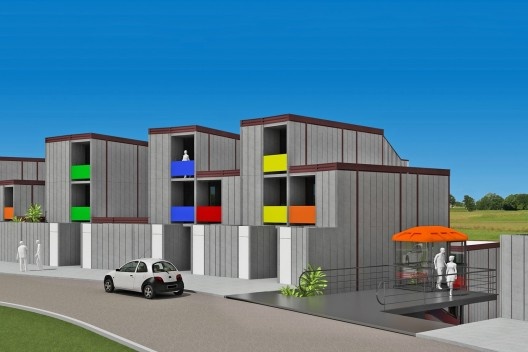 Projeto alternativo para o programa “Minha Casa, Minha Vida”, simulação em computação gráfica. Arquiteto João Filgueiras Lima, Lelé<br />Imagem divulgação 