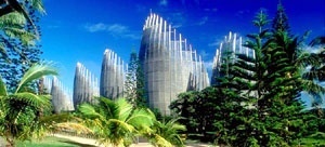 Centro Cultural Jean Marie Tijibaou – Relação das Cabanas com o entorno [www.rpbw.com]
