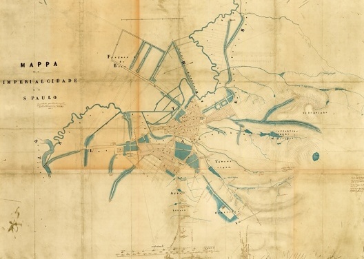 Mappa da Imperial Cidade de São Paulo – leventada particularmente para os meus servisos geodésicos e hydraulicos. Carlos Rath, São Paulo, 1855 [Ver nota 35]