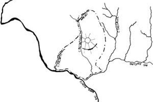 Perímetro urbano do Plano de Atílio Correia Lima. Croqui sem escala<br />Fonte: Cordeiro e Queiroz, p. 14 
