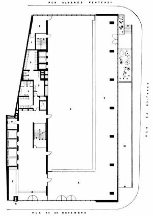 Planta do térreo do Bank of London and South America [Acrópole n. 300, 1963]