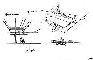 Croquis da primeira residência do arquiteto [arquivo pessoal do arquiteto Milton Ramos]