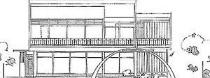 Residência 1, Engº Arquiteto Camilo Porto de Oliveira, Belém, 1949. Elevação frontal