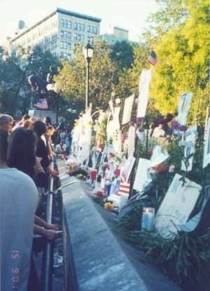 Dia 15/9: Union Square, Manhattan: santuário um dia após a manifestação pacifista