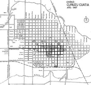 Plano da cidade com detalhe de equipamento, ano 1967