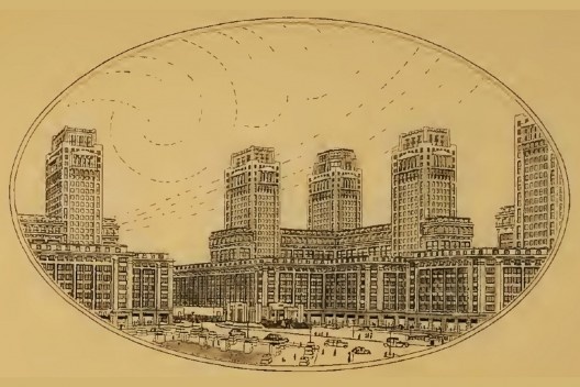 Donat Alfred Agache, perspectiva da praça do Castelo, 1930<br />Imagem divulgação  [<i>Cidade do Rio de Janeiro: Extensão-Remodelação-Embellezamento</i> (Foyer Brésilien/Pref]