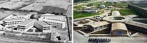 À esquerda, Asilo em Badajoz, Espanha, 1983. À direita, Penitenciária de Buenos Aires [DIEZ DEL CORRAL, Juan. “Arquitectura y vejez” www.coar.es/ Arquivos do DEPEN/MJ. 2001]