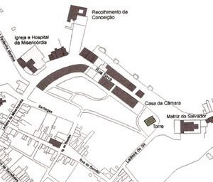 6. Planta do núcleo inicial de Olinda, segundo José Luiz M. Menezes [Revista Oceanos, nº 41, 2000]