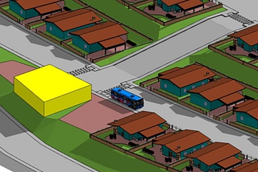 Proposta de uso misto de unidades habitacionais, recreativas e comerciais para interação social vizinha em distintos níveis de rua<br />Elaboração Sara Levi, Romario Cumbers e Vinicius Almeida  [Acervo disciplina “Casas e seus lotes” (UFMG)]