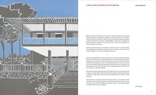 Páginas internas do livro <i>Carlos Leão: arquitetura</i>, organização de Jorge Czajkowski, Claudia Pinheiro, Sula Danowski e Roberto Conduru
