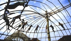 Temporalidade social. Construção de uma oca indígena Xinguana