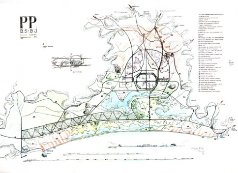 Plano Piloto para a urbanização da baixada compreendida ente a Barra da Tijuca, o Pontal de Sernambetiba e Jacarepaguá. Lucio Costa, 1969 [COSTA, Lúcio. Lucio Costa, registro de uma vivência. São Paulo, Empresa das Artes, 1995]