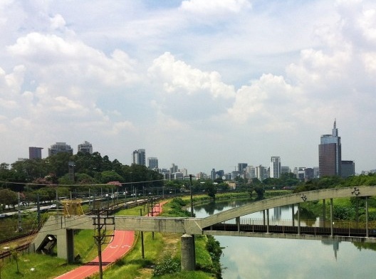 egetação e área permeável nas margens do Rio Pinheiros, São Paulo<br />Foto Abilio Guerra 