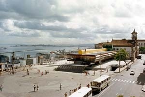 Palácio Tomé de Souza (Prefeitura de Salvador), vista panorâmica. Arquiteto Escritório João Filgueiras Lima, Lelé, 1986 [Escritório do arquiteto]