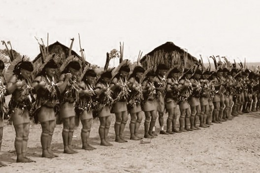 Mulheres indígenas durante o longo ritual Yaokwa, do povo Enawene Nawe, Mato Grosso<br />Foto divulgação  [Portal Iphan]