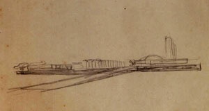 Desenho feito por Lúcio Costa, mostrando a visão do Congresso Nacional da Esplanada dos Ministérios [www.arkhebrasil.com.br]