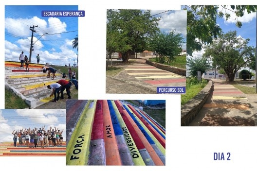 Resultados da ação na Escadaria Esperança e Percurso Sol<br />Edição dos autores a partir de Haldemy Lima  [Cajazeiras em Fatos & Fotos, 2022]