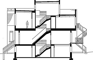 Quatreplex da Rua Coloniale: corte transversal [David Morin]