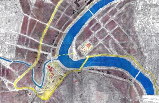 Croqui de proposta para a cidade de Blumenau, SC [Arquivo Hans Broos]