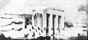 Concurso para o edifício-sede do Ministério da Educação e Saúde, 1º colocado não construído, arquiteto Archimedes Memória, Rio de Janeiro RJ, 1935 [CAVALCANTI, Lauro. As preocupações do belo. Rio de Janeiro, Taurus, 1995]